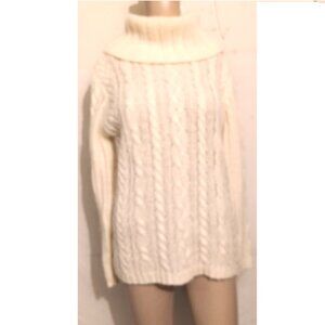 Jones New York Sport White Cowl Neck Sweater Size P